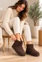Shoe Basket 5447 Furry Mini Ankle Length Women's Suede Boots