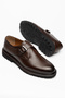 Men's Brown Genuine Leather Single Buckle Monk Strap Classic Shoes - 2