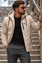Men's Hooded Zippered Sleeved Sport Winter Stone Fur Raincoat - 4