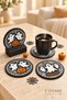 Halloween Ghost and Pumpkin Patterned Coasters with Stand Set of 3 - 2