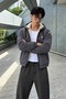 Men's Hooded Full-Pocket Winter Casual Dark Gray Fur Raincoat - 4