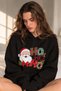 Women's Black Hoodie 🎄   New Year 🎅 Printed Oversize Sweatshirt - 3