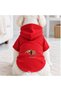 Red Isirgan Printed Dog Sweatshirt |   Hooded, Fleece Fabric, Winter Dog Clothing