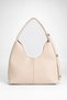 Women's Lilac Mink Faux Leather Shoulder Bag with Lock Strap Detail, Organizer and Magnet Closure - 3