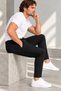 Men's Jogger Striped Trousers with Front Pockets, Zipper and Buttoned Back Pockets, Regular Fit - 3