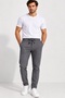 Men's Jogger Striped Trousers with Front Pockets, Zipper and Buttoned Back Pockets, Regular Fit - 2
