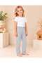 Girls' and Boys' Cotton Ribbed Fabric Pajama Bottoms with Elastic Waist and Straight Legs - 3