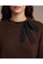Women's Elegant Lace Ribbon Detailed Soft Textured Knitwear Sweater - 2