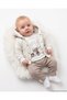 Baby Boy 3-6-9-12 Months, Striped Cardigan, Long Sleeve Elephant Embroidered Badge, 3-Piece Stylish Bottom and Top Set