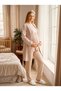 New Season Beige Jacquard Shawl Collar 100% Cotton Winter Breastfeeding Feature Long Sleeve Full Length Special Design Maternity Pajama Set - 5