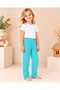 Girls' and Boys' Cotton Ribbed Fabric Pajama Bottoms with Elastic Waist and Straight Legs - 3