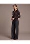 Women's Polo Collar Buttoned Knitted Patterned Sweater - 5