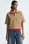 Cotton zip-top polo shirt