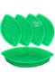 Palm Leaf Serving Trays,12 Pcs Green Plastic Snack Trays for Tropical Parties,BBQ and Beach Events