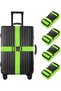 4 Pack Adjustable Luggage Straps,79 Inch Durable Nylon Suitcase Belts with Secure Buckle,Green