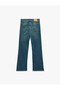 Cotton Slim Fit Regular Waist Spanish Flare Denim Trousers - Flare Jeans - 6