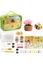 Crochet Starter Kit for Beginners & Kids,All-in-One DIY Craft Set with Pink Succulent and Bee Shapes,Includes Yarn,Hook,and Video Tutorials