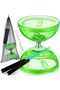 Five Bearing Chinese Diabolo Yoyo Set with Fiberglass Sticks and Adjustable Strings,Green