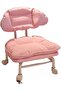 Yelajoy Low Stool with Backrest and 360 Degree Swivel Wheels,Pink Universal Roller Stool for Home and Office