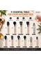 19 Piece Kitchen Utensil Set with Knife, Silicone Cooking Utensils with Wooden Handles Stainless Steel Kitchen Knives Cutting Boards Storage Holder Non Stick Cooking Tools for Home Kitchen Black - 3