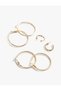 Set of 3 Steel Drawstring Hoop Earrings - 3