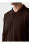 Lcwaikiki Classic Brown Polo Neck Men's Sweatshirt - 3