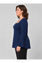 Plus Size Square Neck Flounce Sleeve Blouse - 2