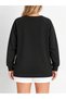 Plus Size Instinct Elegance Printed Sweatshirt with Zipper Slit Detail and Oysho Fabric Raglan Sleeves - 3