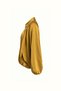 Bat Sleeve Pleated Detail Saffron Satin Jacket - 4