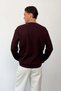 Men's Crew Neck Slim Ribbed Knit Sweater Plum - 27014 - 5