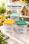 Set of 3 12 Lt Rectangular Storage Containers with Colorful Lids Kitchen Refrigerator Food Organizer - 7
