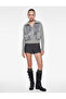 Slim Fit Knitwear High Collar Zippered Faux Fur Cardigan