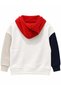 Boy's Color Blocked Hooded Sweatshirt Ivory - 2