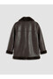 Fur Roba Collar Women's Leather Look Coat from Uzg Store for Style Enthusiasts - 8