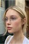 Celin Women's Ellipse Geometric Gold Framed Ultra Light Blue Block Glasses with Blue Light Filter - 2