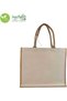 Jute Canvas Grocery Reusable Shopping Bag, Beige - 3