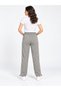 Women's Gray 3-Thread Fleece Comfortable Cut Sweatpants with Adjustable Leg Detail - 4