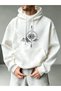 Compass Printed Cotton 3 Thread Threaded Oversize Sweatshirt