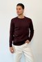 Men's Crew Neck Basic Knitwear Sweater Plum - 26125 - 4
