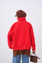 Women's Stitched Snap Detail Lined Jacket Red - 5