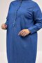 68050 Plus Size Half Placket Denim Tencel Tunic - Blue - 2