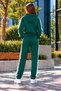 Women's Striped Detail Hooded Rubberized Leggings Track Suit Set - 3