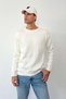 Men's Crew Neck Basic Knitwear Sweater Ecru - 26125