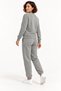 Women's Gray 3 Thread Crew Neck Fleece Tracksuit Set - 4