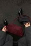 Burgundy Knitted Detailed Suede Bag - 3