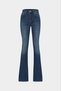 High Waist Flare Leg Full Length Stretch Jeans