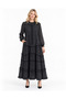 50% Silk 50% Viscose Layered Full-Length Dress with Side Pockets, Length 140 cm