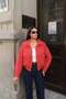 Gabardine Fabric Zippered Lined Jacket Red - 2