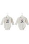 Mom and Dad Themed Mommy Daddy Printed Long Sleeve Snap Fastener Baby Bodysuit 100% Cotton - 2