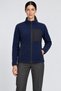 Women's Navy Blue Fleece Fabric Jacket Soft Winter Jacket with 3 Pockets on the Front and Detailed Soft Texture